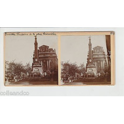 Vue Stéréoscopique Stéréo BELGIQUE Bruxelles Fontaine place Brouckère
