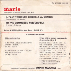 Il Faut Toujours Croire A La Chance / Ma Vie Commence Aujourd'hui