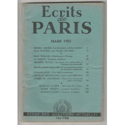ECRITS DE PARIS No 89 Mars 1952 Michel Dacier Jean Pleyber Duval