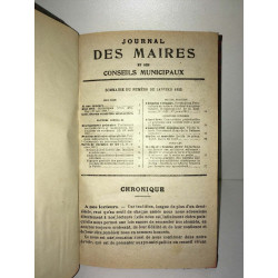 JOURNAL DES MAIRES ET DES CONSEILS MUNICIPAUX année 1922 complete...