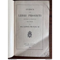 Indice dei Libri proibiti Sua santità Pio Papa xi