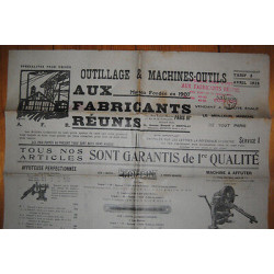 Tarif AUX FABRICANTS REUNIS Outillage Machines