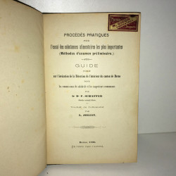 Schaffer PROCEDES PRATIQUES POUR L'ESSAI DES SUBSTANCES ALIMENTAIRES