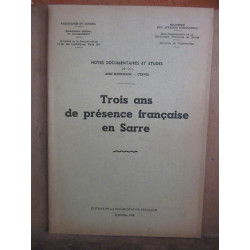Notes documentaires et etudes n991 Trois ans de présence française...
