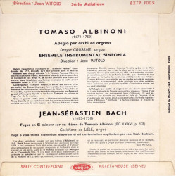 Adagio Per Archi Ed Organo / Fugue En Si Mineur Sur Un Thème De...