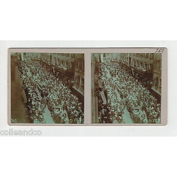 Vue Stéréoscopique Stéréo 67 STRASBOURG La rue mercière animée...