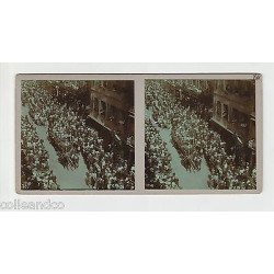 Vue Stéréoscopique Stéréo 67 STRASBOURG La rue mercière animée...