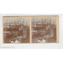 Vue Stéréoscopique Stéréo CRONENBOURG 1ère pierre Eglise st florent