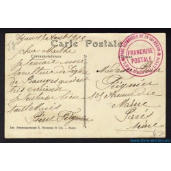 CPA avec FRANCHISE POSTALE Parc Automobile de la 14e Région à LYON