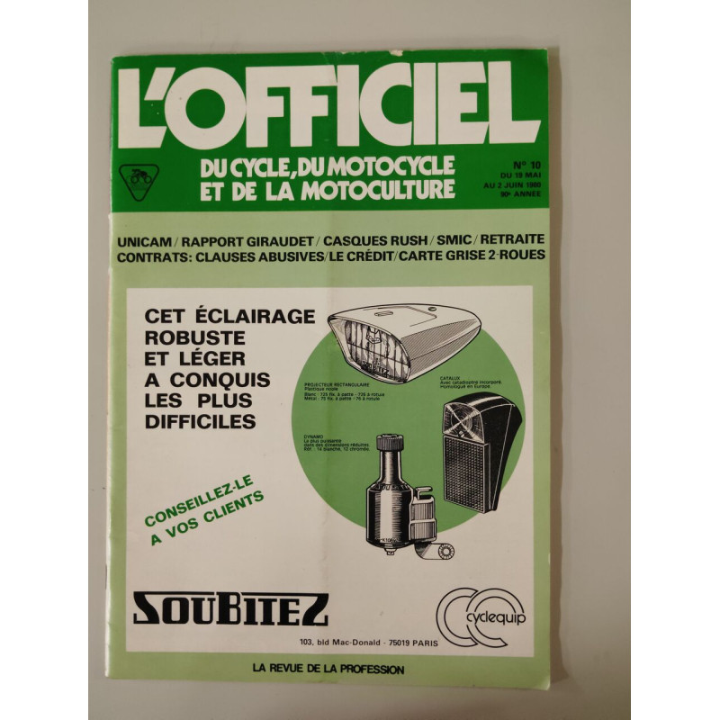 L'Officiel du cycle du motocycle et de la motoculture n° 10