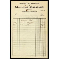 Factures Marcel Ragué à Dounoux vosges 51 Menuisier Menuiserie