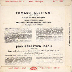 Adagio Per Archi Ed Organo / Fugue En Si Mineur Sur Un Thème De...