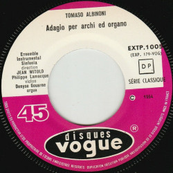 Adagio Per Archi Ed Organo / Fugue En Si Mineur Sur Un Thème De...