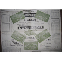 Affiche Machine Electriques L. GELLE à Paris Moteurs