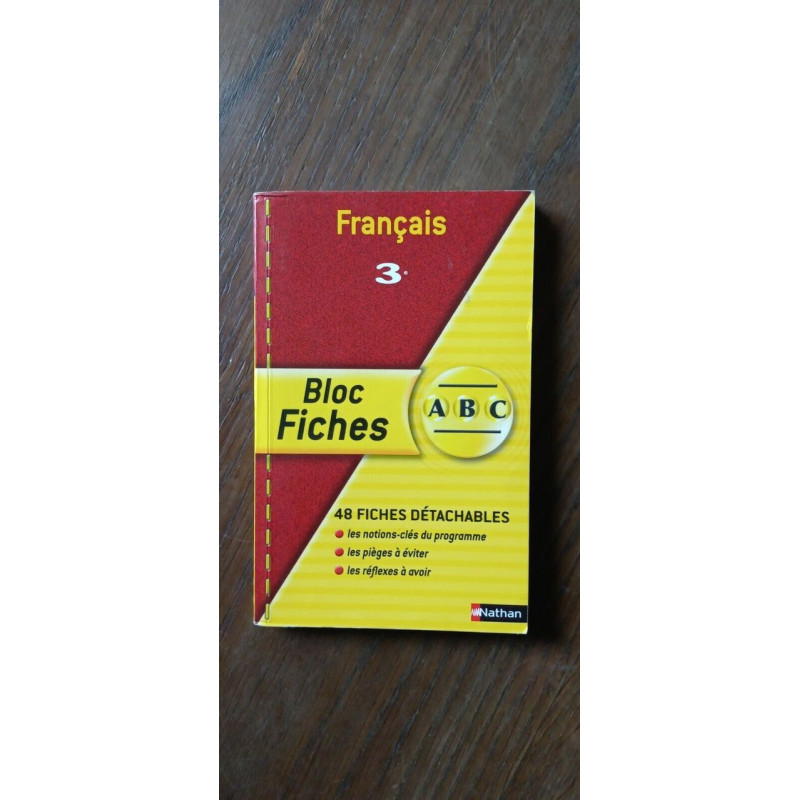 Français 3 Bloc fiches abc 48 fiches détachables