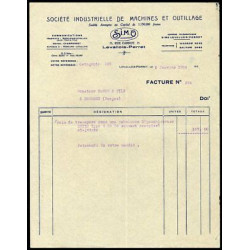 Factures SIMO Société Industrielle de Machines et Outillage...