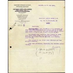 Facture jacquez müller Borel à Belfort Fournitures générales pr usines