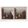 Vue Stéréoscopique Stéréo MILITAIRES A CHEVAL Route de Lenoncourt...