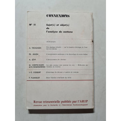 Convexions sujeit(s) et objet(s) de l'analyse de contenu