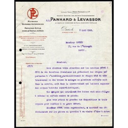Facture PANHARD et LEVASSOR Moteurs Voitures Automobiles Machines...