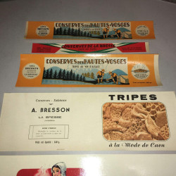 88 LA BRESSE ABEL BRESSON lot 5 étiquettes neuves BOITES DE...