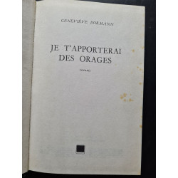 Je t'apporterais des orages