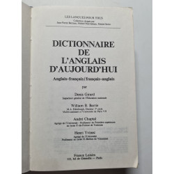 Dictionnaire de l'anglais d'aujourd'hui