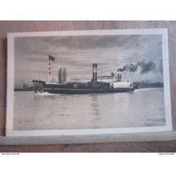 Remorqueur à roues sur le Rhin- Héliogravure des Dernières...