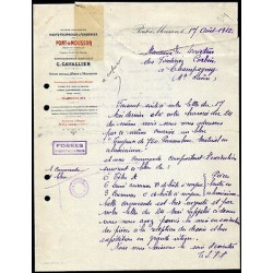 Facture hauts fourneaux Fonderies de pont à mousson 54 c Cavallier