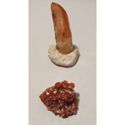 Lot de 2 Quartz hématoïde vanadinite sur barytine QHVB 14