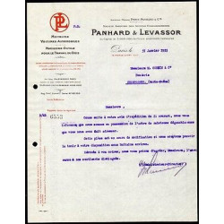Facture PANHARD et LEVASSOR Moteurs Voitures Automobiles Machines...