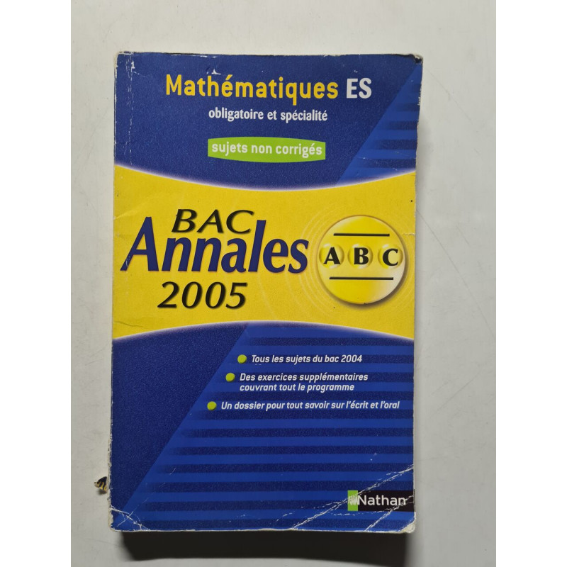Mathématiques ES obligatoire et spécialité: Sujets non corrigés