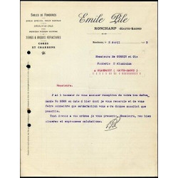 Facture EMILE PILE à Ronchamp haute saône Sables de Fonderies dép 70