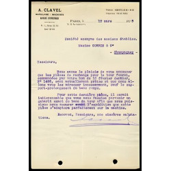 2 Lettres a CLAVEL à Paris Outillage Machines Matériel d'entreprises