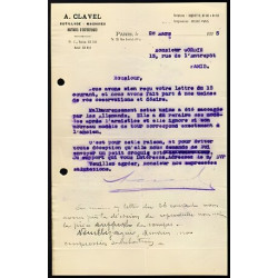 2 Lettres a CLAVEL à Paris Outillage Machines Matériel d'entreprises