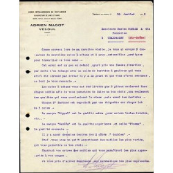 Facture Adrien MAGOT à Vesoul Usines Métallurgiques de pont archer