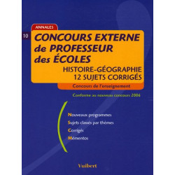 Concours externe de Professeur des Ecoles Histoire-Géographie : 12...