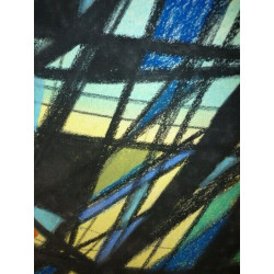 Madeleine claass Architecture I Pastels gras sur papier 65 cm x 50 cm