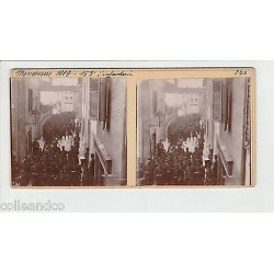 Vue Stéréoscopique Stéréo MILITARIA Manoeuvres 153 RI Infanterie