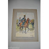 Grande gravure 1819 3 RA pied 5 RA cheval Strasbourg TANCONVILLE