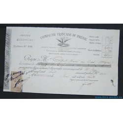 Lettre de Change COMPAGNIE FRANCAISE DU PHENIX Quittance Agence...