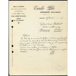 Facture EMILE PILE à Ronchamp haute saône Sables de Fonderies dép 70