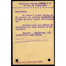 CPA publicitaire a CLAVEL avec TP n139 OMEC Paris 112 r Amelot 0411