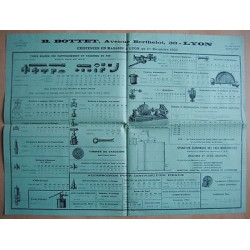 Affiche Pub B. BOTTET à Lyon TUBES ROBINETTERIES