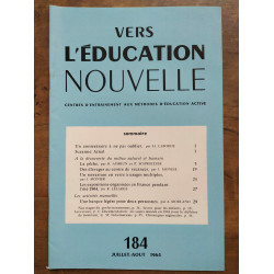 Vers l'éducation nouvelle n184 juillet août 1964