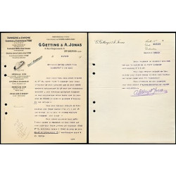 Facture g getting et a jonas à St Denis Tannerie Courroies...