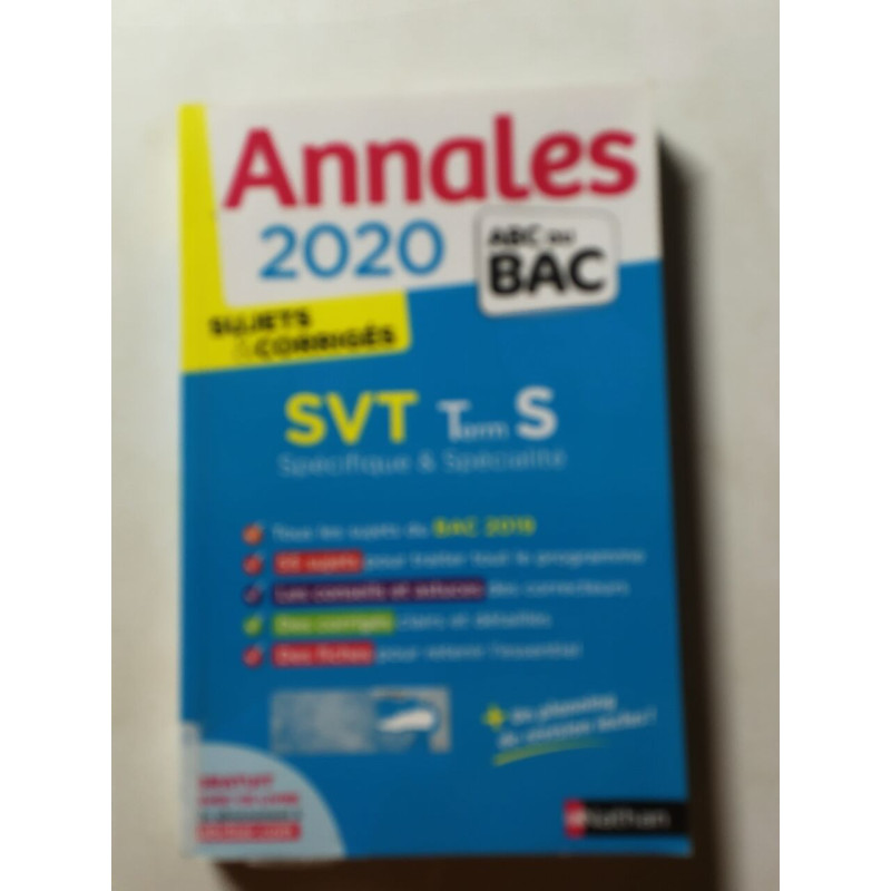 Annales Bac 2020 SVT Term S - Spécifique et Spécialité - Sujets et...