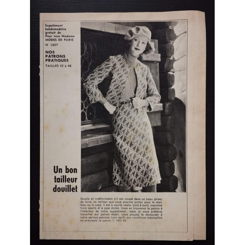 Supplément hebdomadaire gratuit de Pour vous Madame MODES DE PARIS...