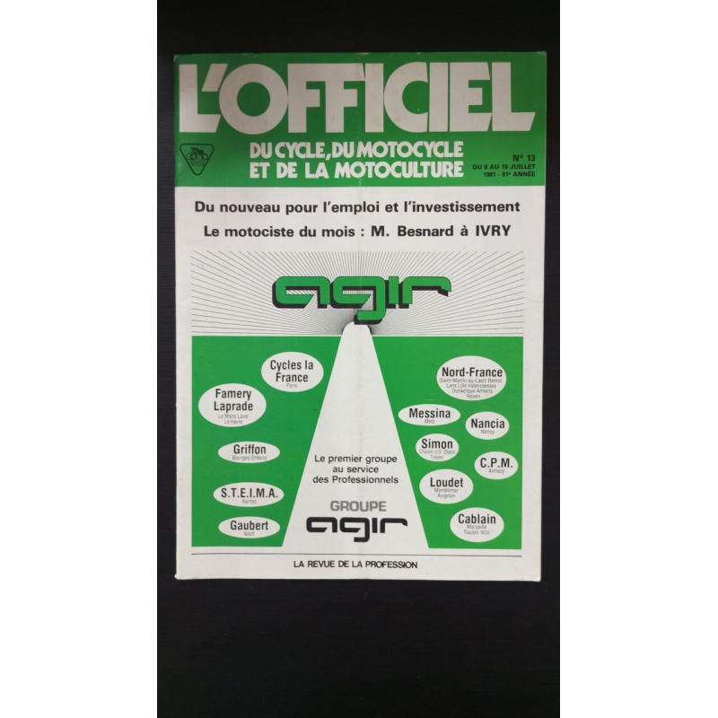 L'Officiel du cycle du motocycle et de la motoculture N° 13