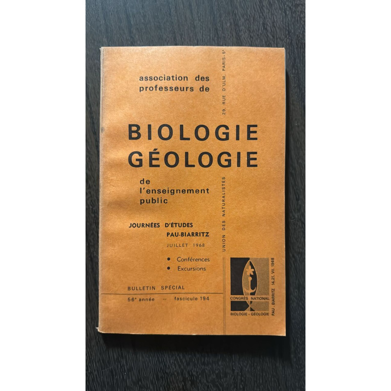 Journées d'études : biologie géologie de l'enseignement public nº...